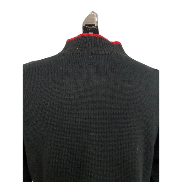 Vintage Images By Duet Black Sweater With Red Floral Sequin Embellishments M - Picture 10 of 12